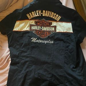 Vintage Harley Davidson Zip Up Shirt